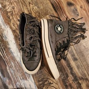 High top Distressed Fringe Converse All Stars